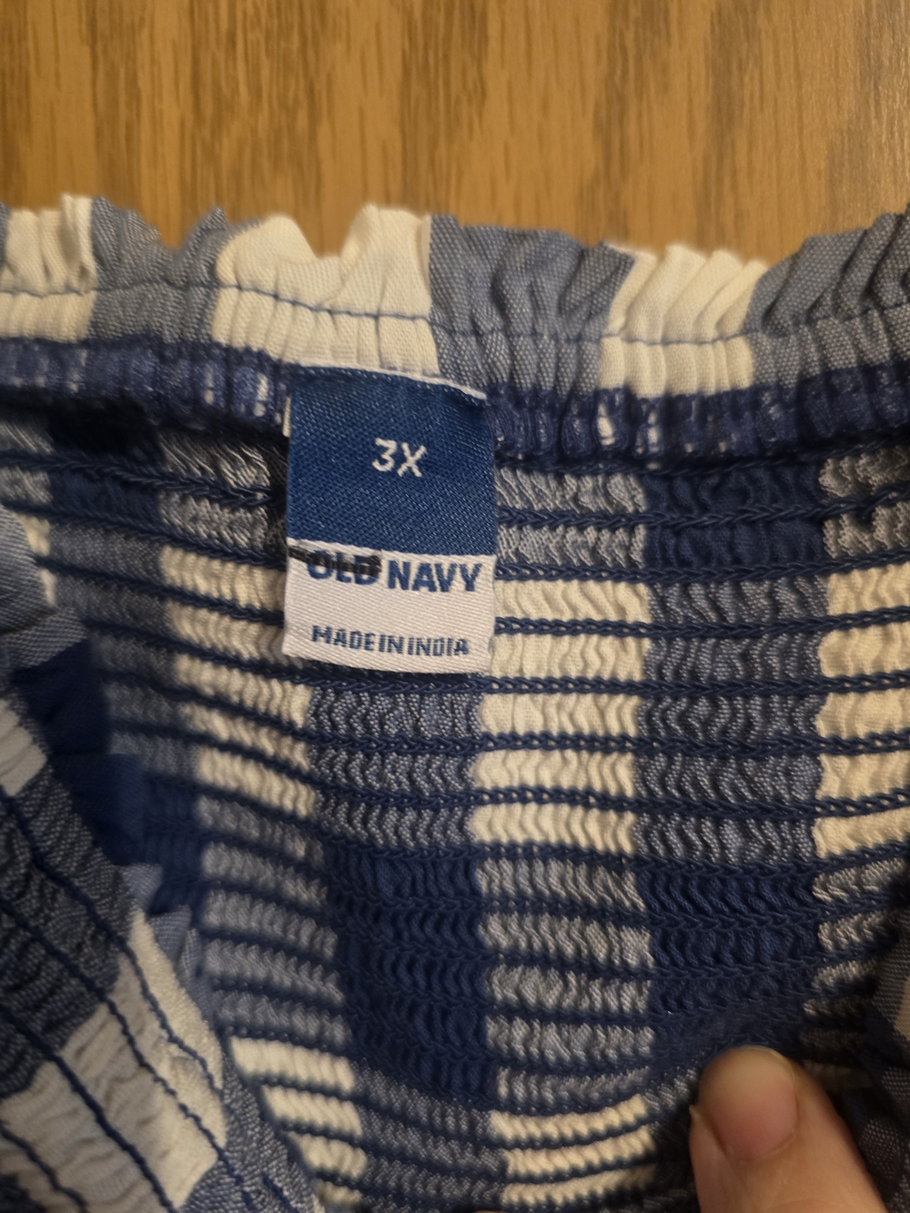 Old Navy Blue and White Gingham Sundress with Ruffle Straps - Picture 4 of 5